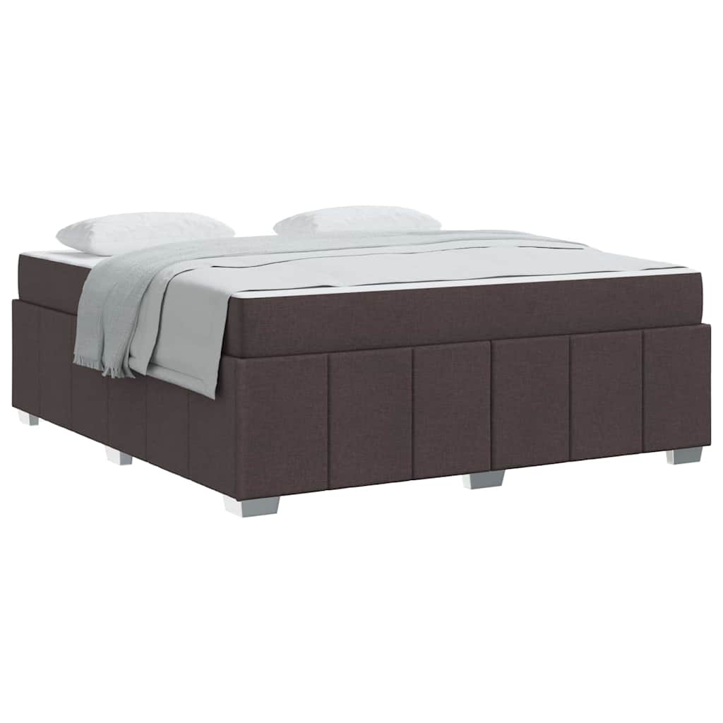 Bettgestell mit Matratze Dunkelbraun 180 x 200 cm Stoff