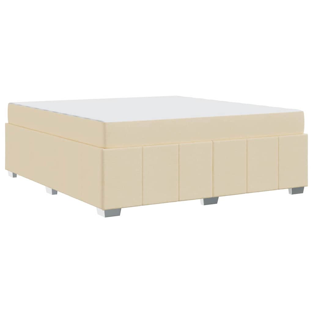 Bettgestell mit Matratze Creme 180 x 200 cm Stoff