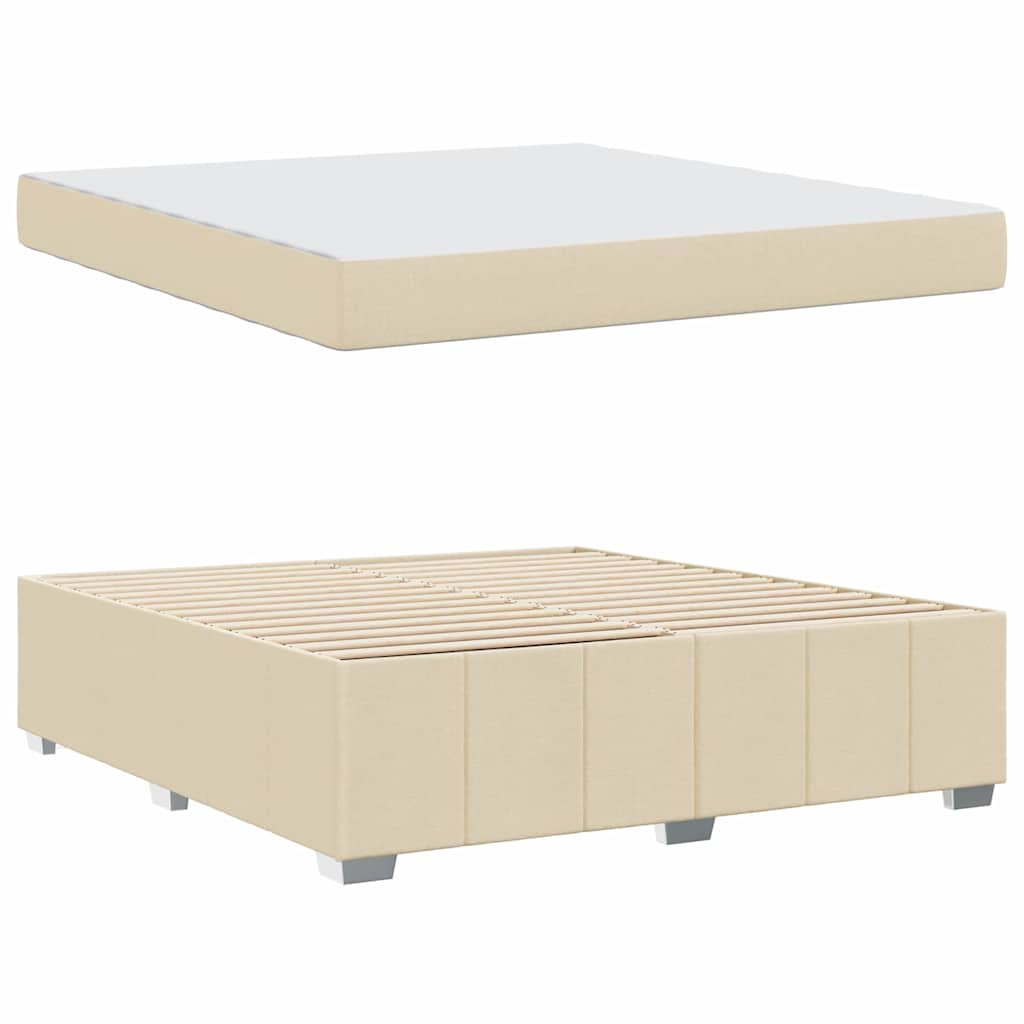 Bettgestell mit Matratze Creme 180 x 200 cm Stoff