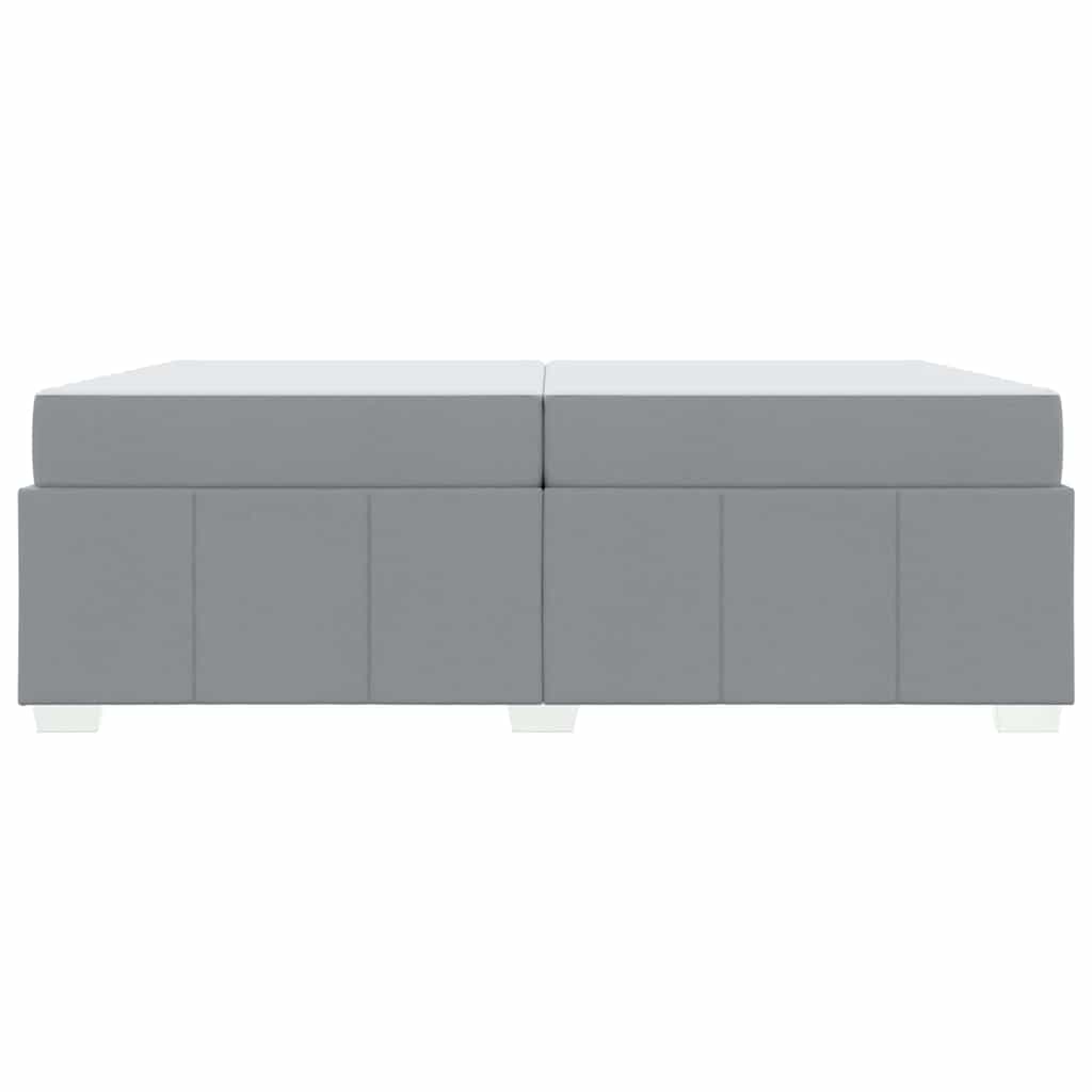 Bettgestell mit Matratze Hellgrau 200 x 200 cm Stoff