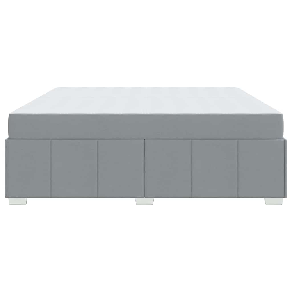 Bettgestell mit Matratze Hellgrau 200 x 200 cm Stoff