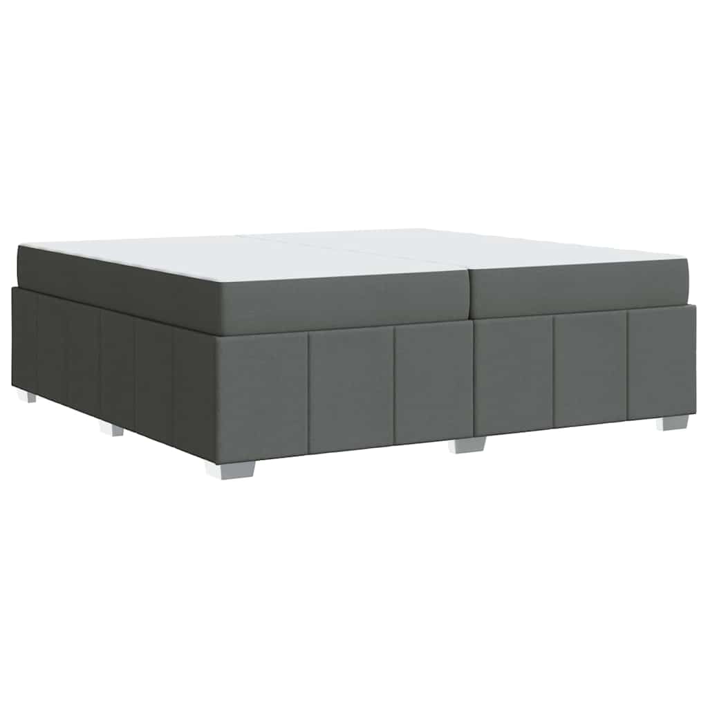 Bettgestell mit Matratze Dunkelgrau 200 x 200 cm Stoff