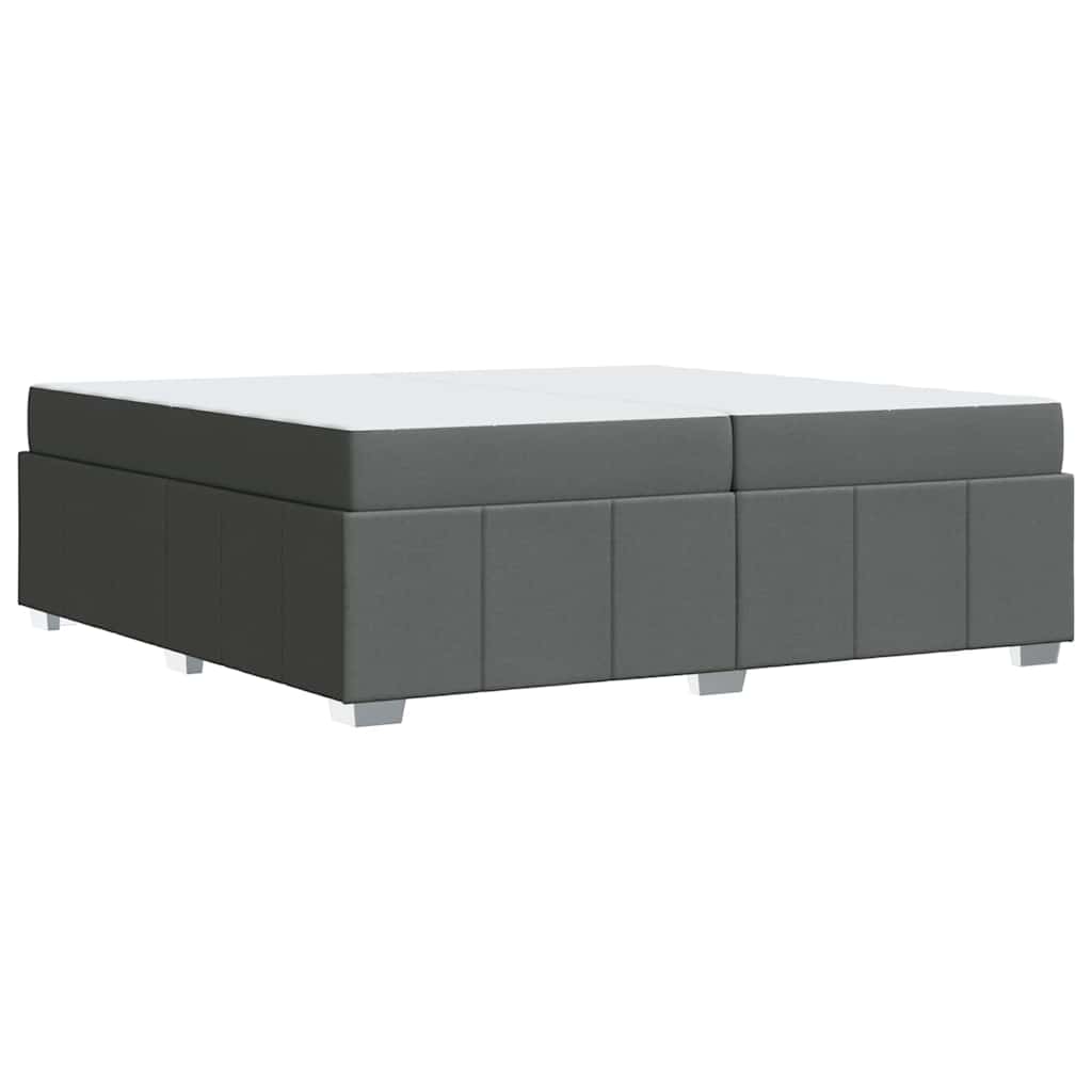 Bettgestell mit Matratze Dunkelgrau 200 x 200 cm Stoff