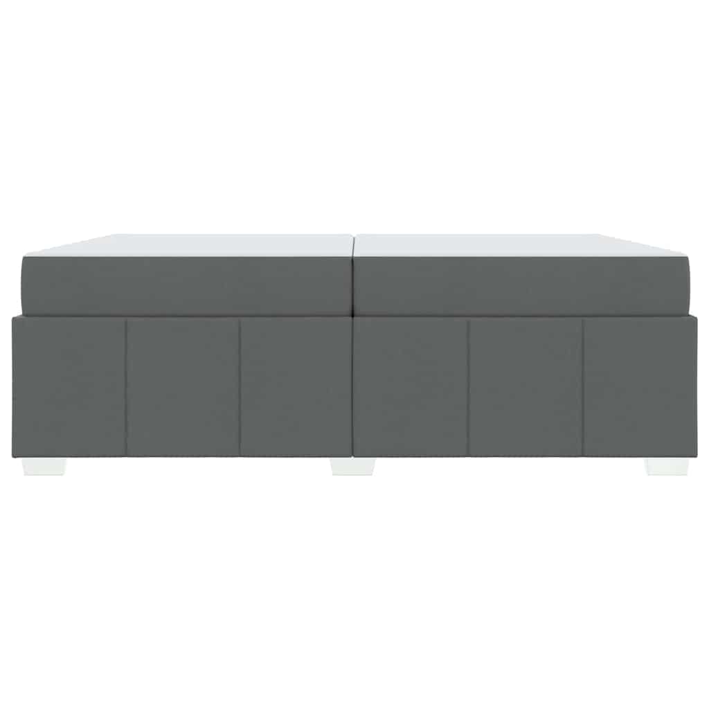 Bettgestell mit Matratze Dunkelgrau 200 x 200 cm Stoff