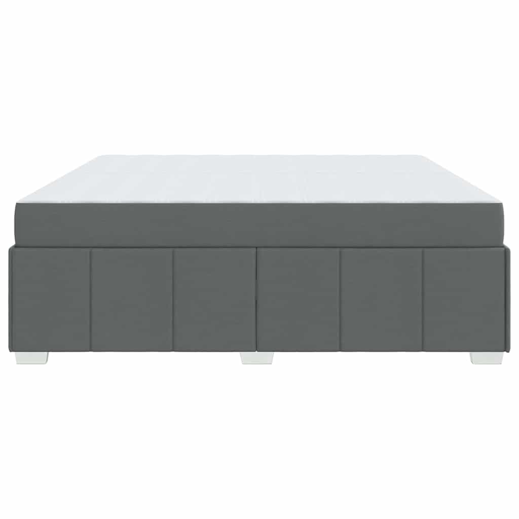 Bettgestell mit Matratze Dunkelgrau 200 x 200 cm Stoff