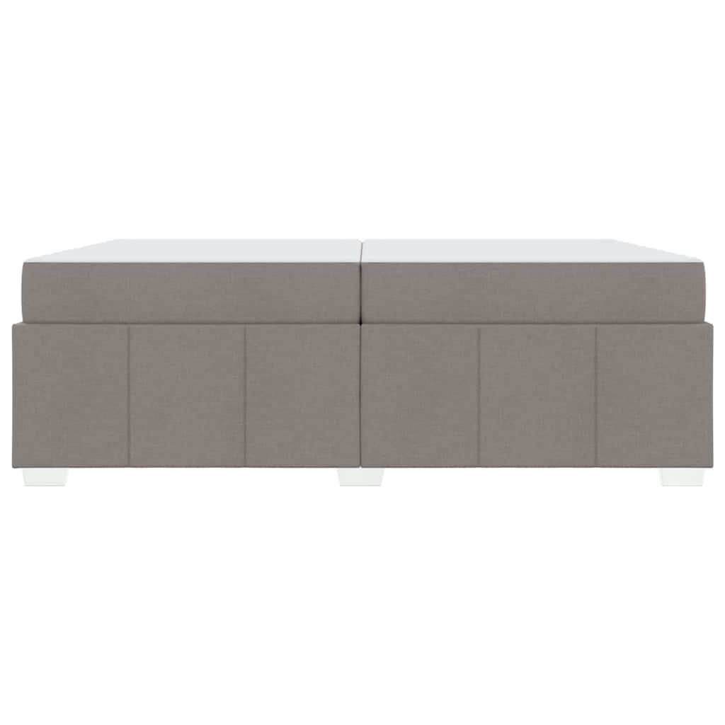 Bettgestell mit Matratze Taupe 200 x 200 cm Stoff