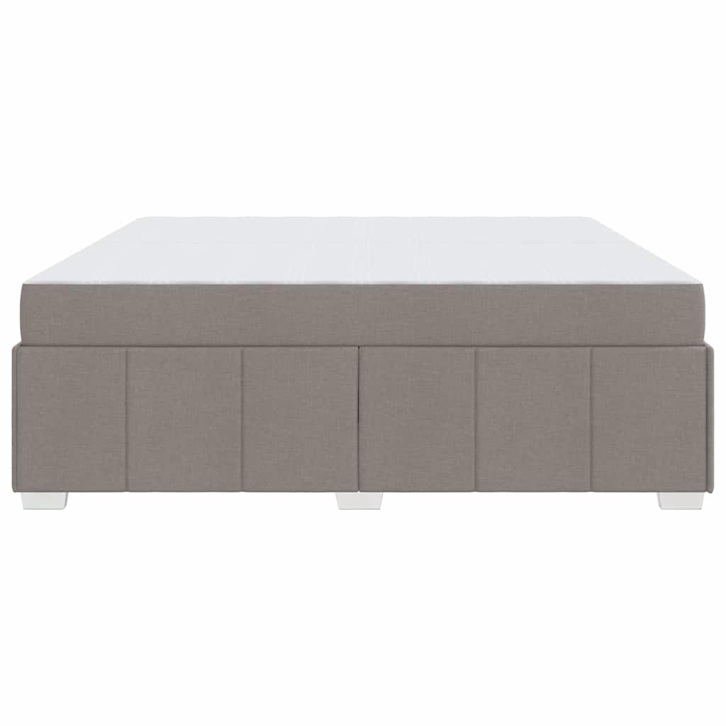 Bettgestell mit Matratze Taupe 200 x 200 cm Stoff