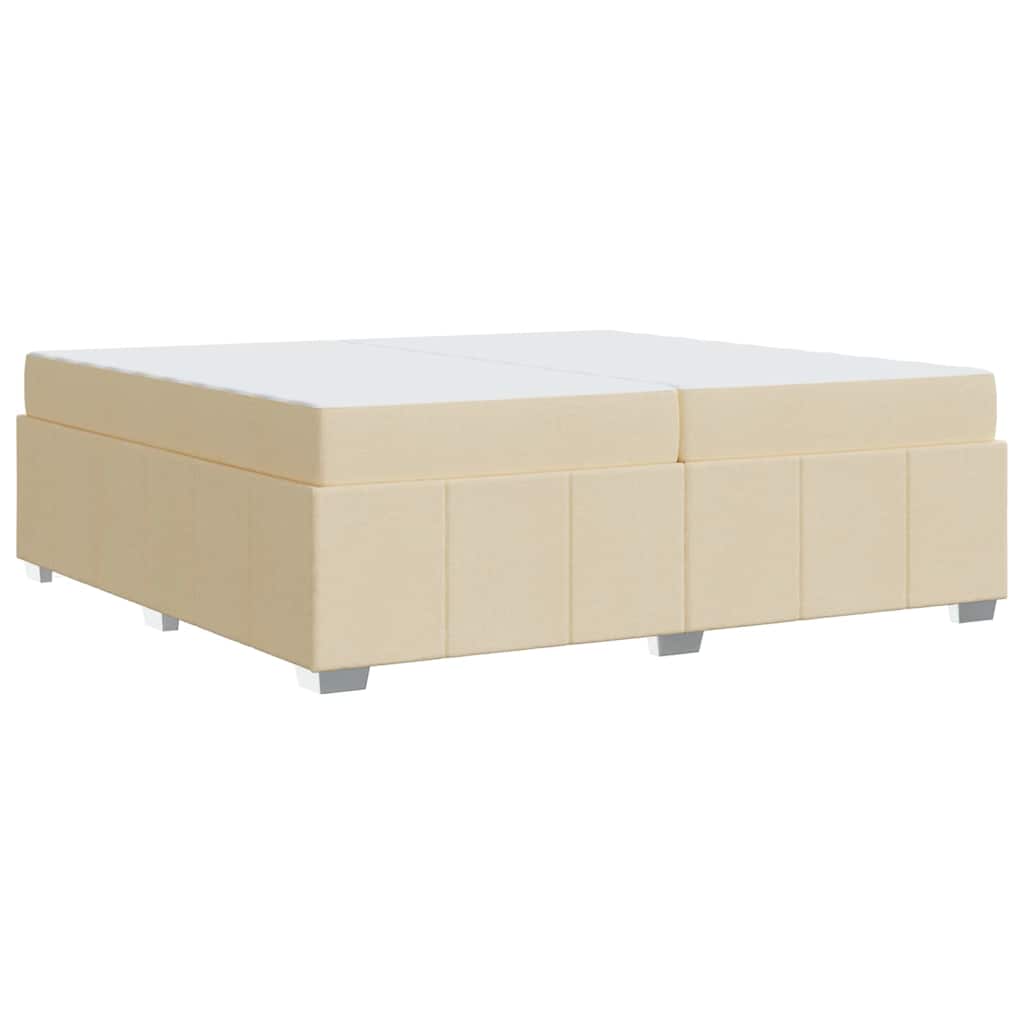 Bettgestell mit Matratze Creme 200 x 200 cm Stoff
