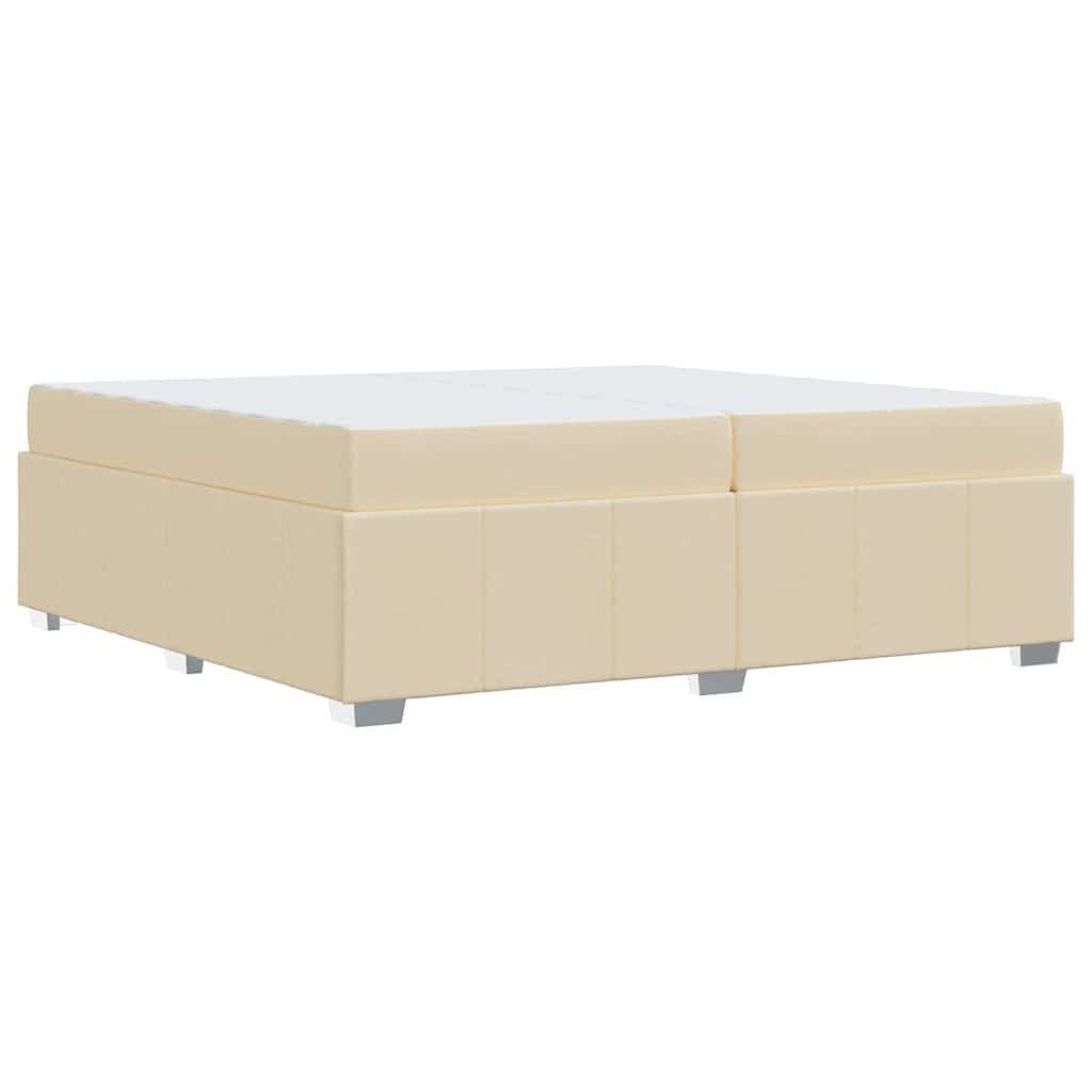 Bettgestell mit Matratze Creme 200 x 200 cm Stoff