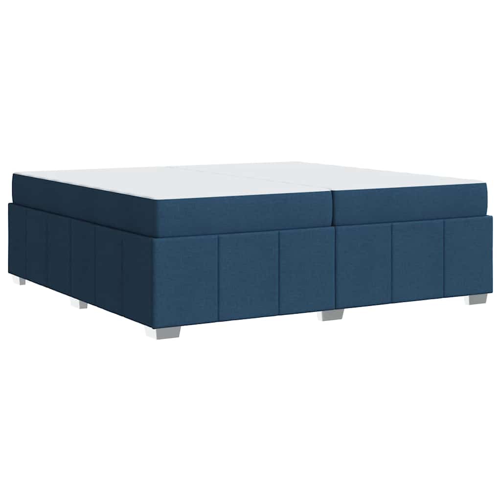 Bettgestell mit Matratze Blau 200 x 200 cm Stoff