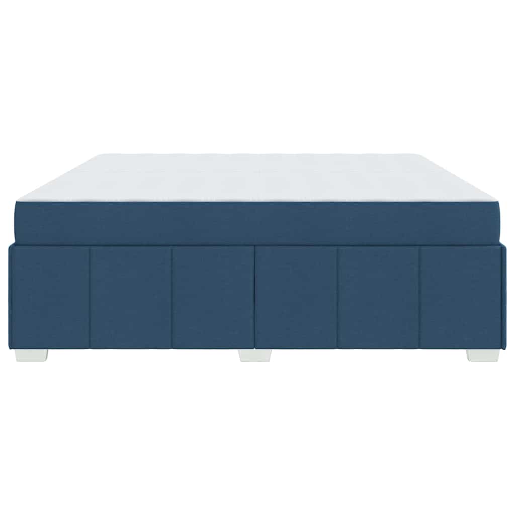 Bettgestell mit Matratze Blau 200 x 200 cm Stoff