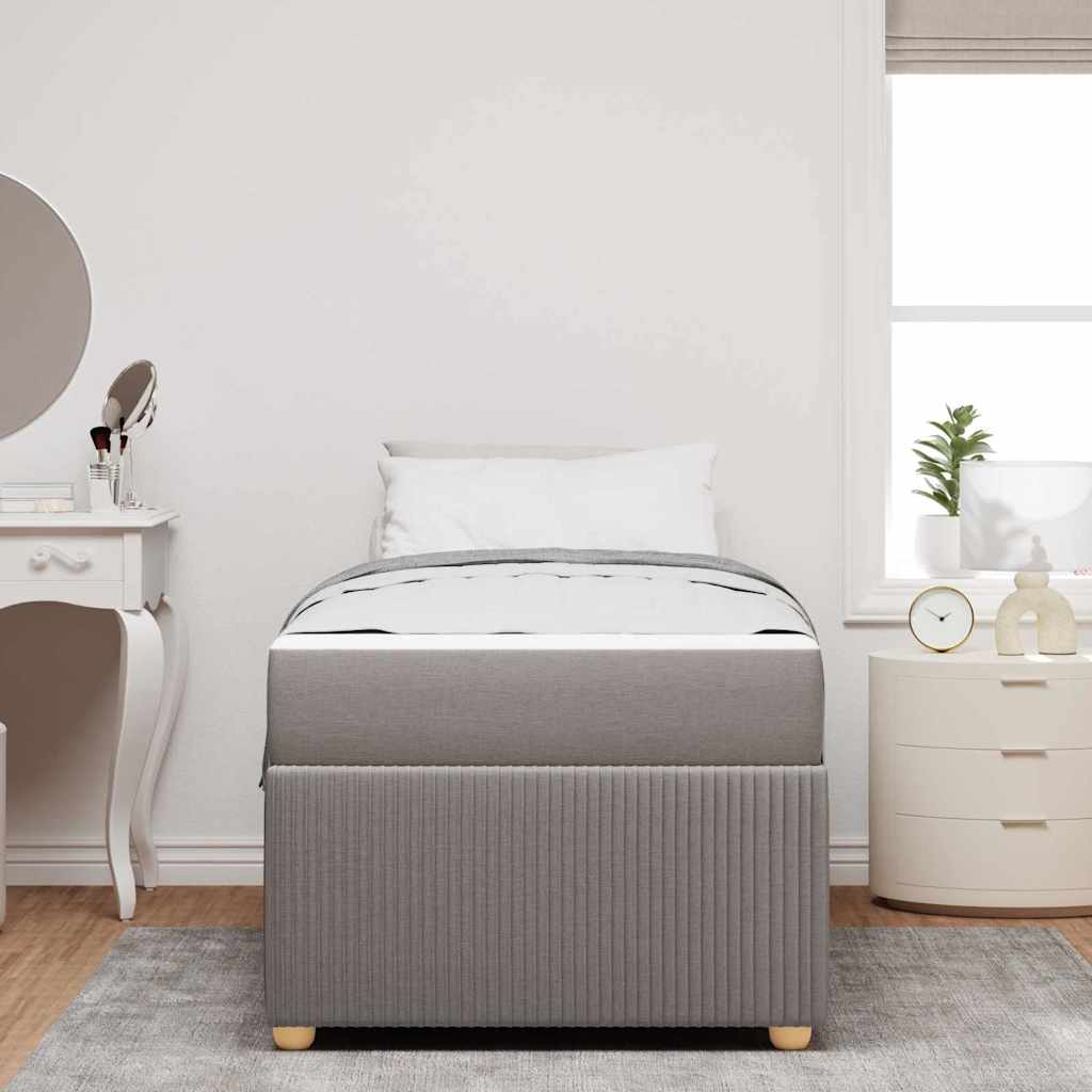 Bettgestell mit Matratze mit Matratze Taupe 90 x 190 cm Stoff