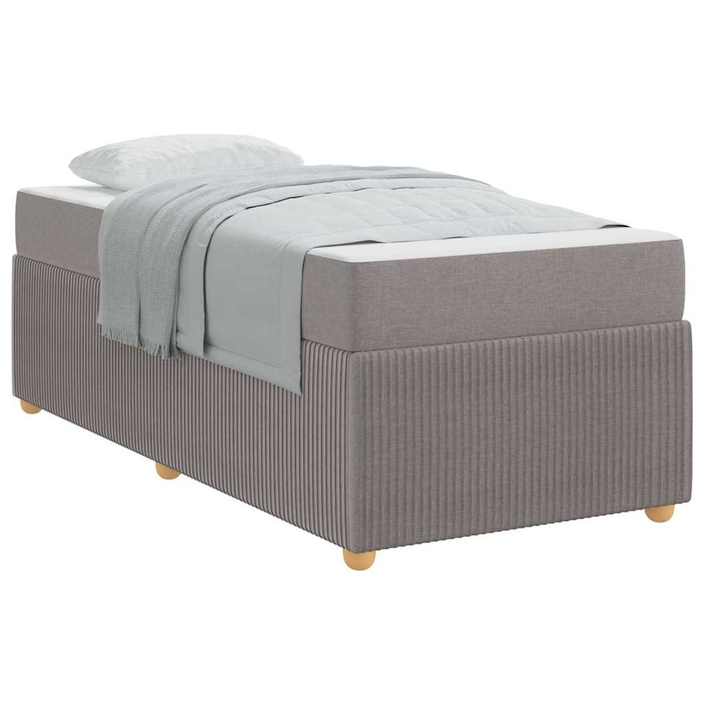 Bettgestell mit Matratze mit Matratze Taupe 90 x 190 cm Stoff