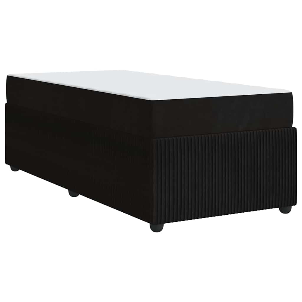 Bettgestell mit Matratze mit Matratze Schwarz 90 x 190 cm Samt