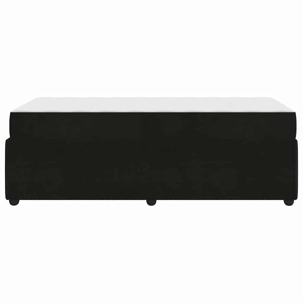 Bettgestell mit Matratze mit Matratze Schwarz 90 x 190 cm Samt