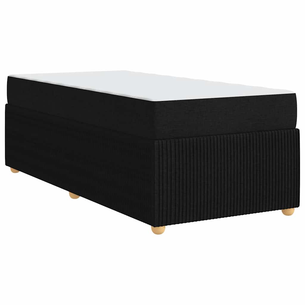 Bettgestell mit Matratze mit Matratze Schwarz 90 x 200 cm Stoff