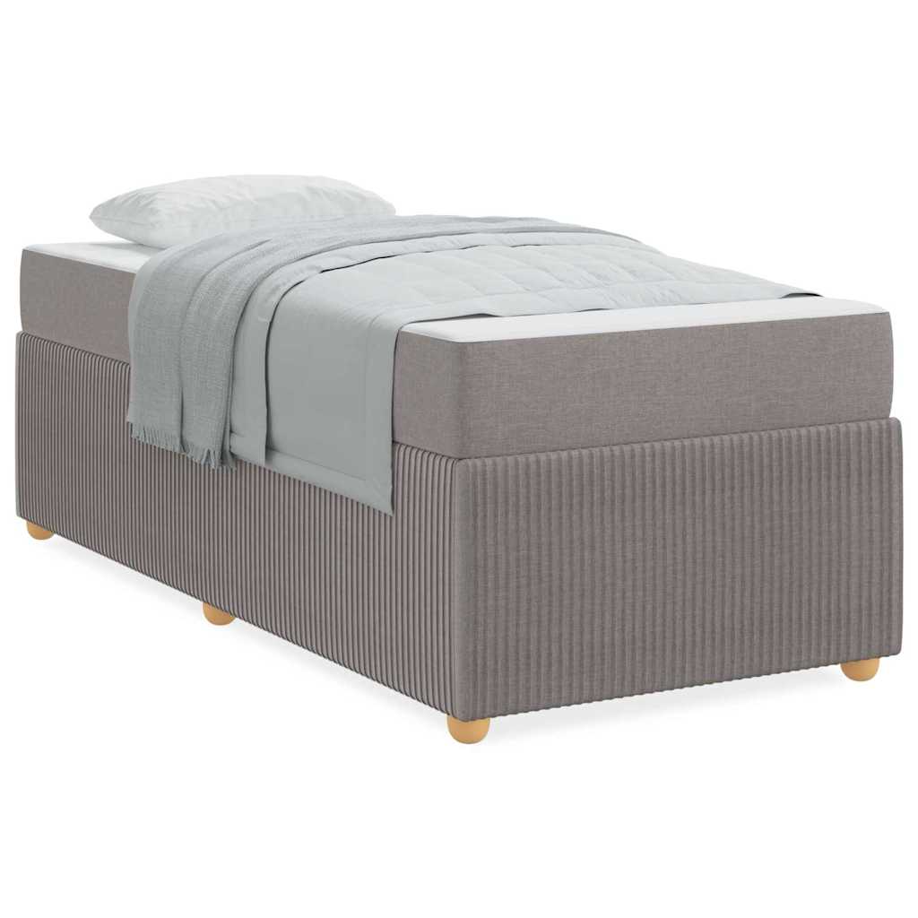 Bettgestell mit Matratze mit Matratze Taupe 90 x 200 cm Stoff