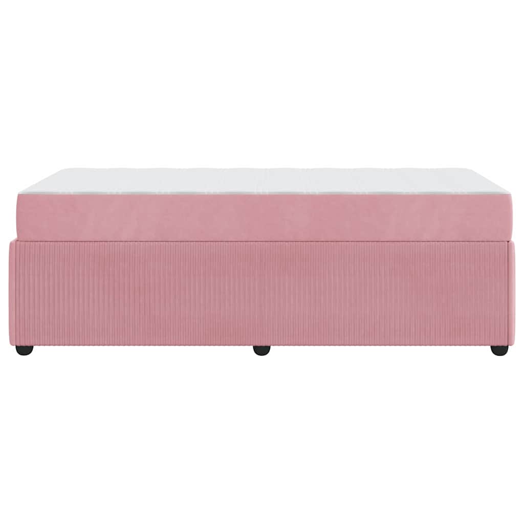 Bettgestell mit Matratze mit Matratze Rosa 90 x 200 cm Samt
