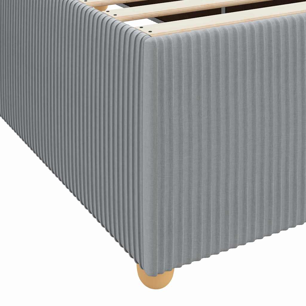 Bettgestell mit Matratze Hellgrau 100 x 200 cm Stoff