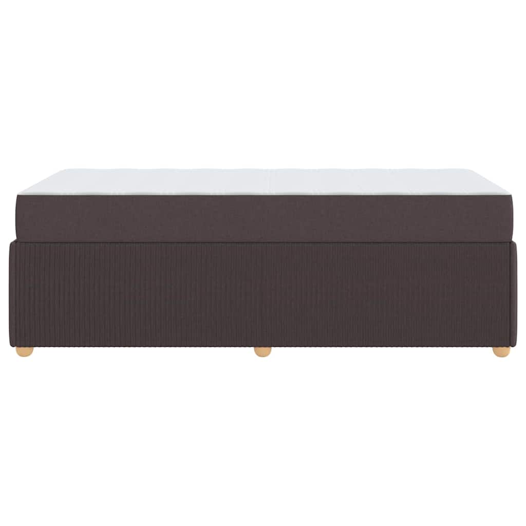 Bettgestell mit Matratze Dunkelbraun 100 x 200 cm Stoff