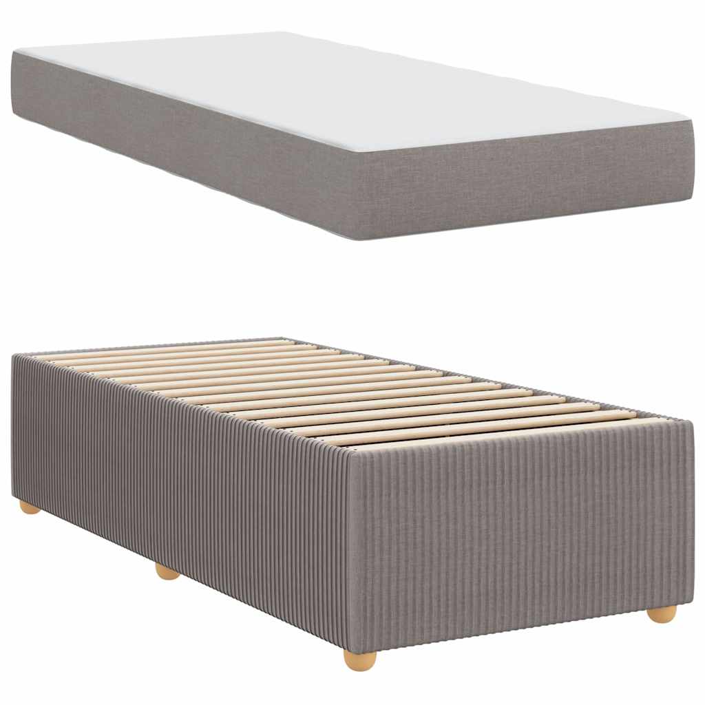 Bettgestell mit Matratze mit Matratze Taupe 100 x 200 cm Stoff