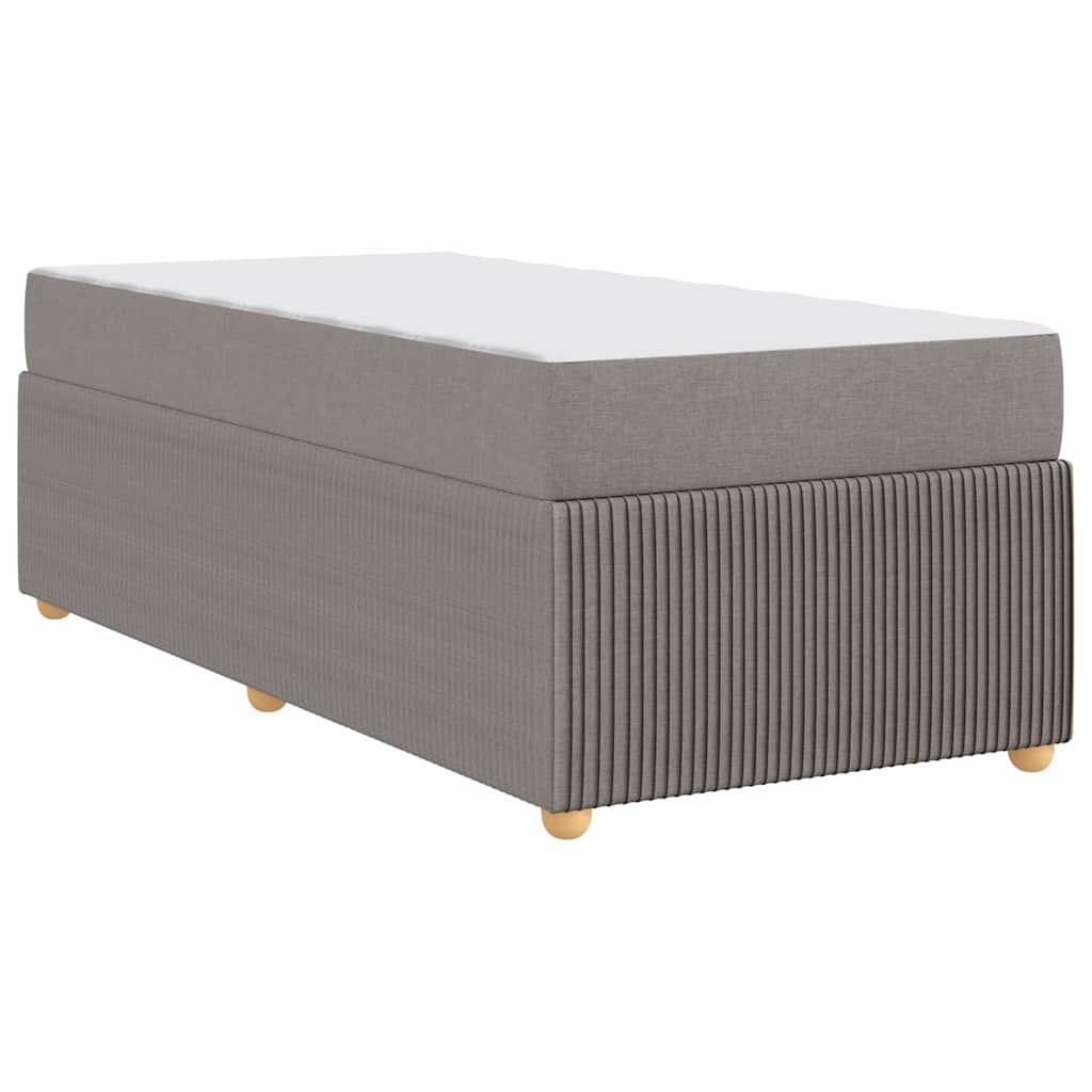 Bettgestell mit Matratze mit Matratze Taupe 100 x 200 cm Stoff