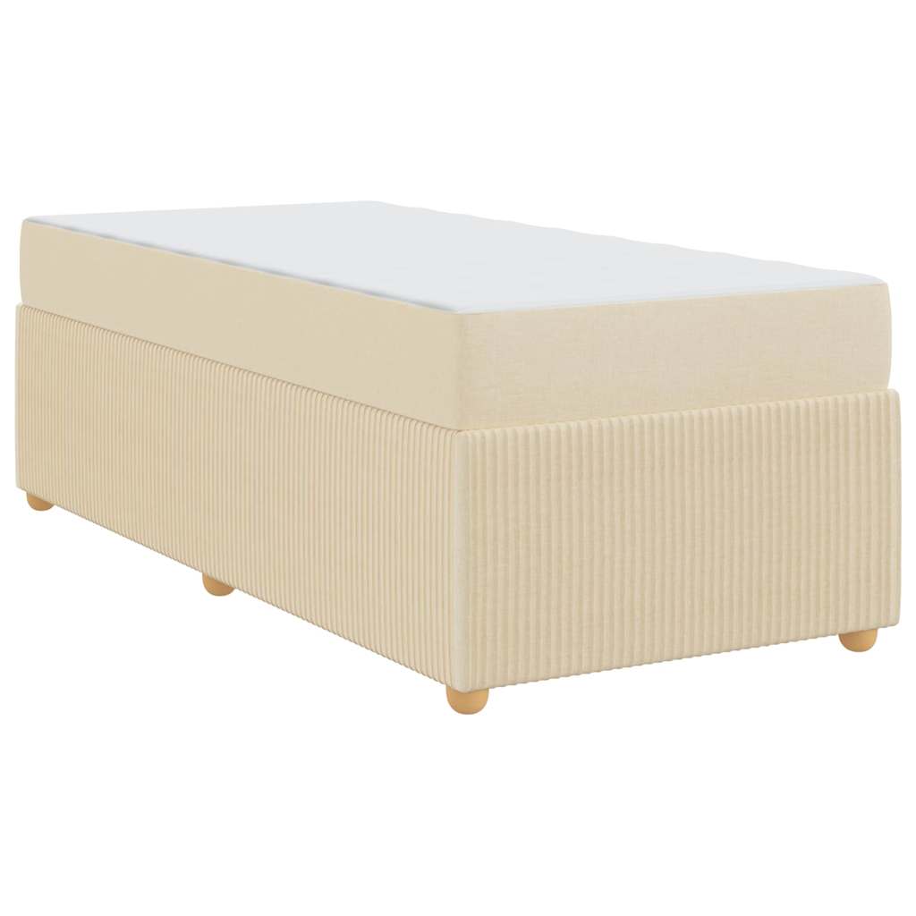 Bettgestell mit Matratze mit Matratze Creme 100 x 200 cm Stoff