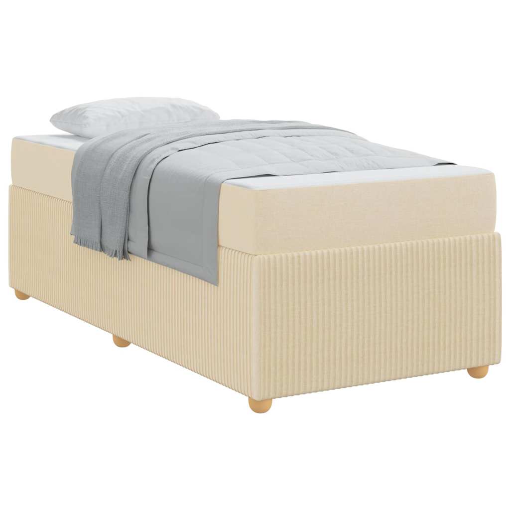 Bettgestell mit Matratze mit Matratze Creme 100 x 200 cm Stoff