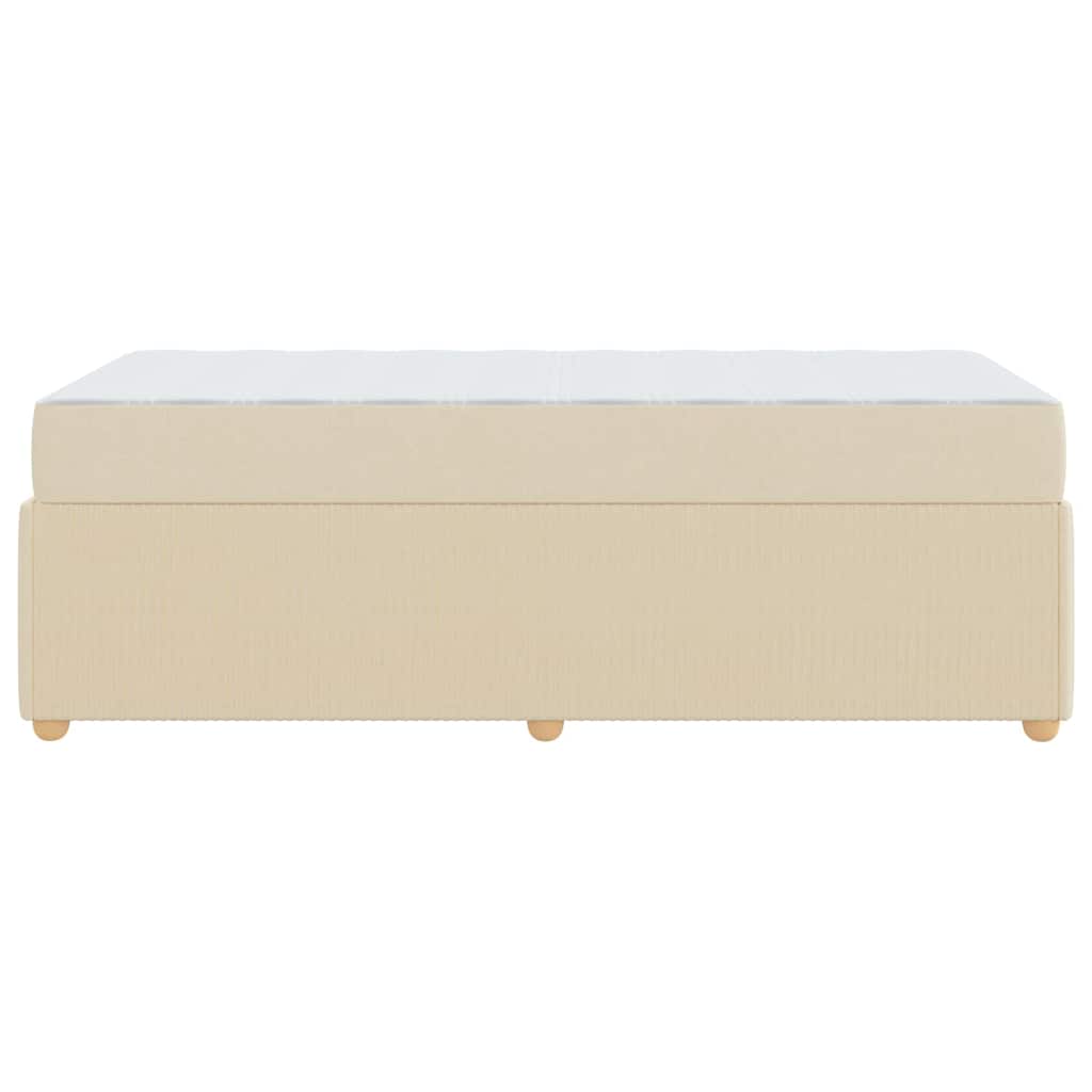 Bettgestell mit Matratze mit Matratze Creme 100 x 200 cm Stoff