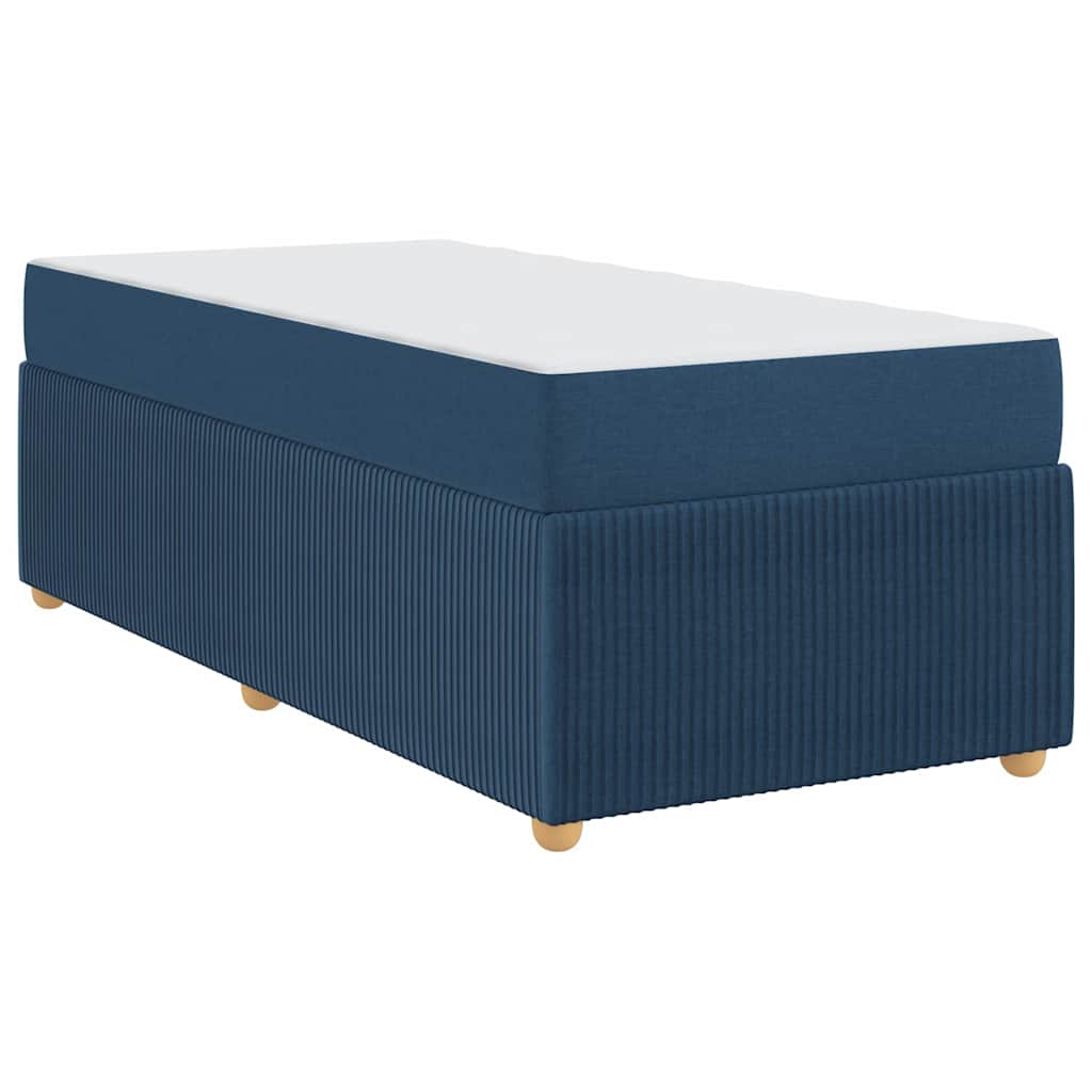 Bettgestell mit Matratze mit Matratze Blau 100 x 200 cm Stoff