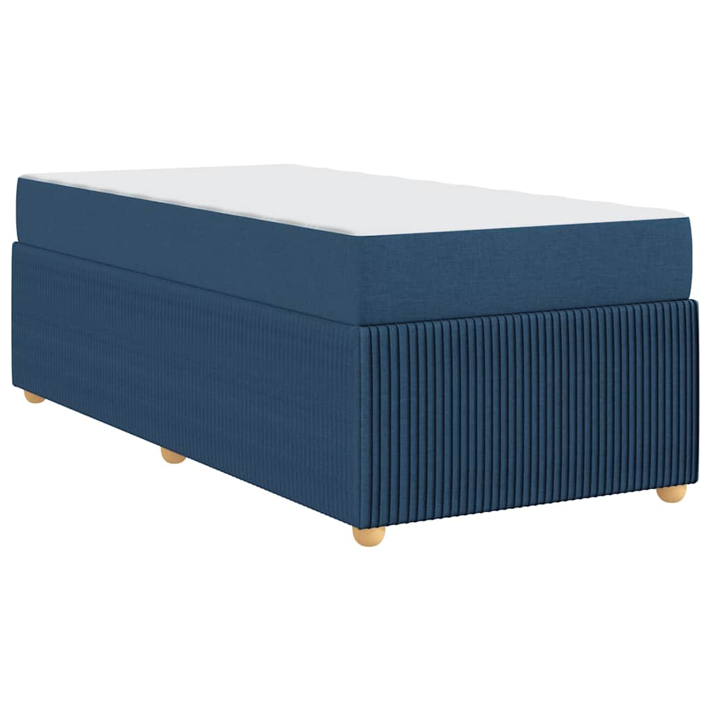 Bettgestell mit Matratze mit Matratze Blau 100 x 200 cm Stoff