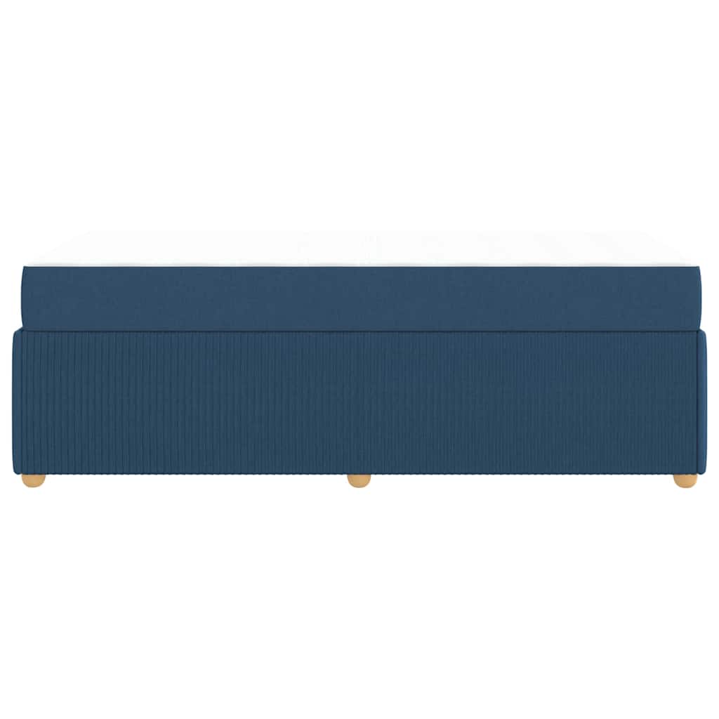 Bettgestell mit Matratze mit Matratze Blau 100 x 200 cm Stoff