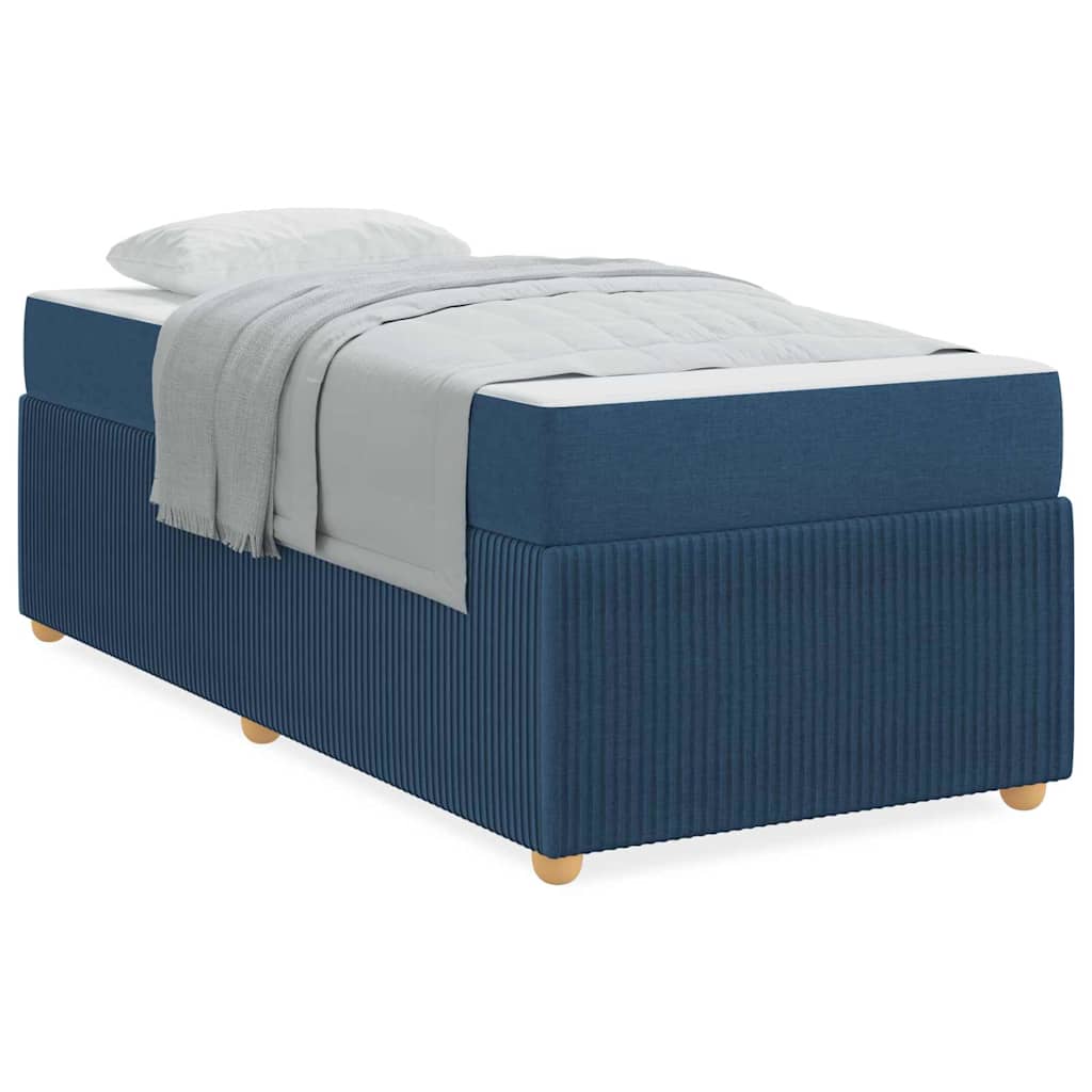 Bettgestell mit Matratze mit Matratze Blau 100 x 200 cm Stoff