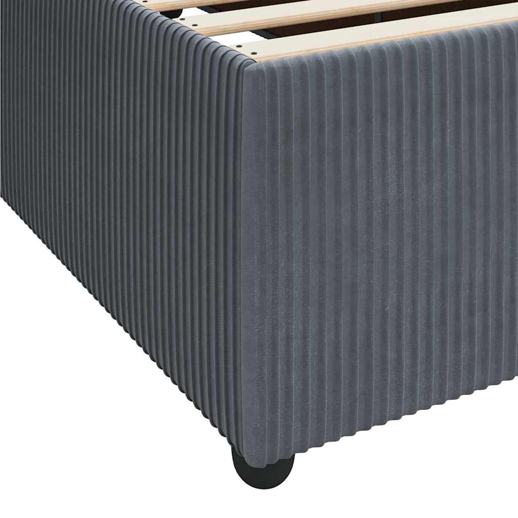 Bettgestell mit Matratze Dunkelgrau 100 x 200 cm Samt