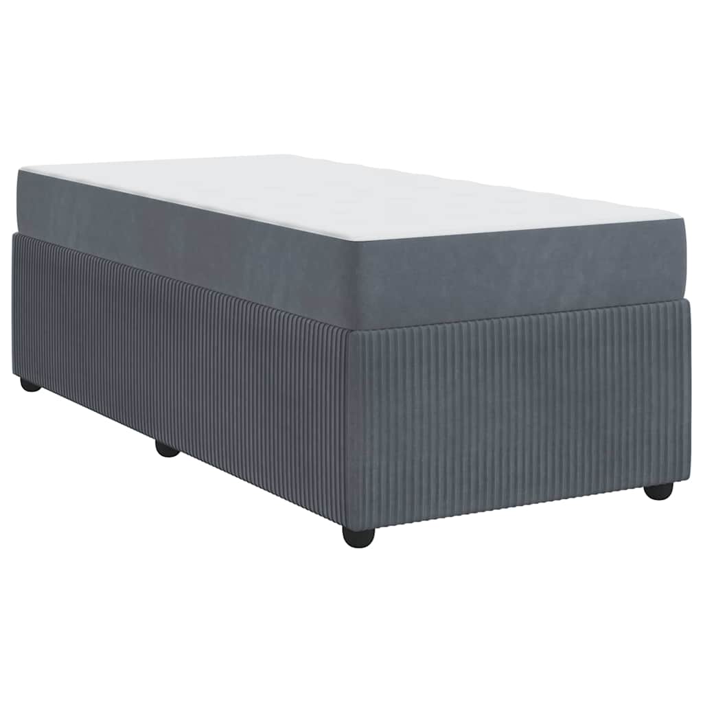 Bettgestell mit Matratze Dunkelgrau 100 x 200 cm Samt