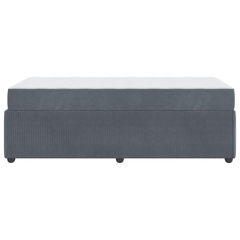 Bettgestell mit Matratze Dunkelgrau 100 x 200 cm Samt