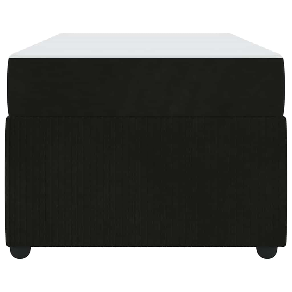 Bettgestell mit Matratze mit Matratze Schwarz 100 x 200 cm Samt