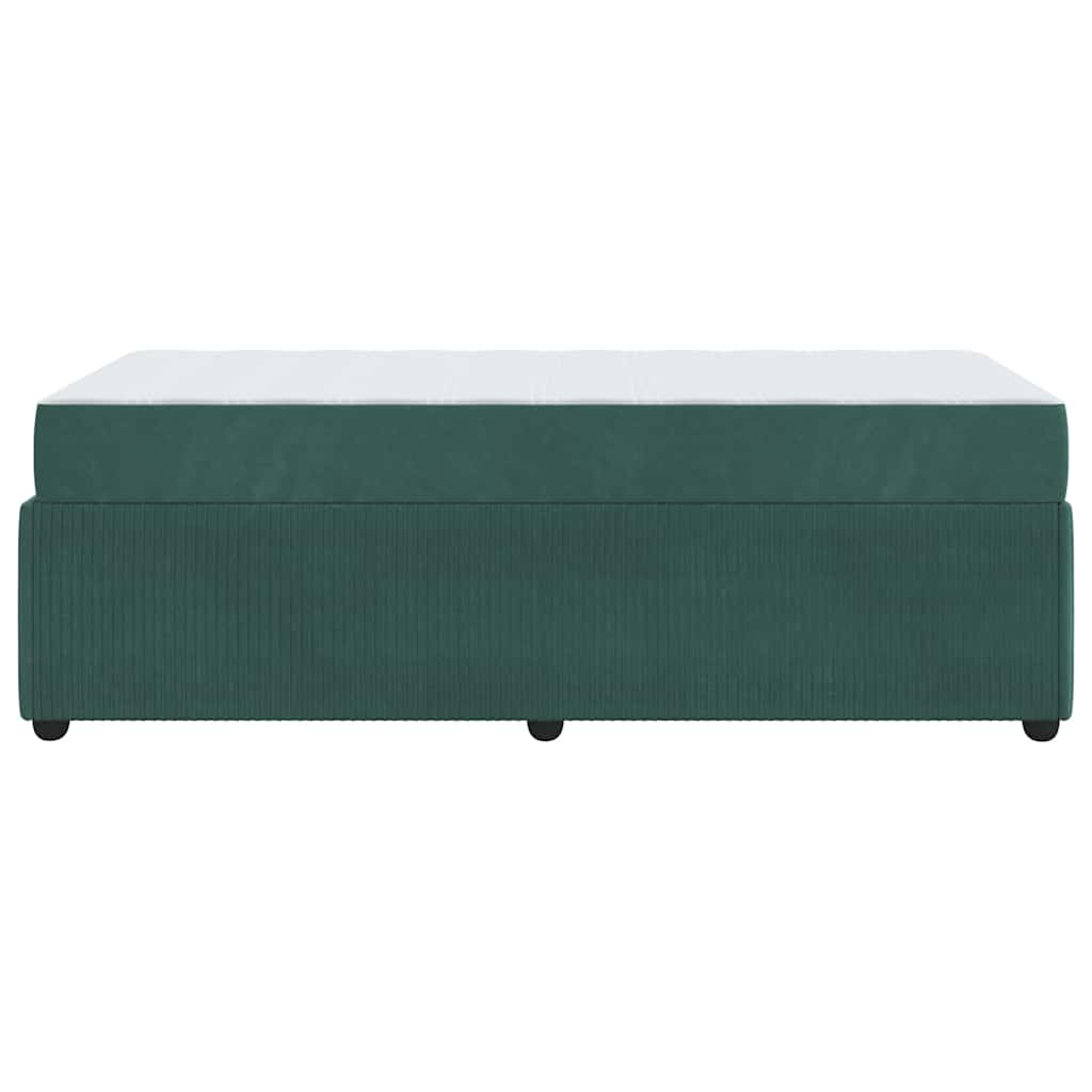Bettgestell mit Matratze Dunkelgrün 100 x 200 cm Samt