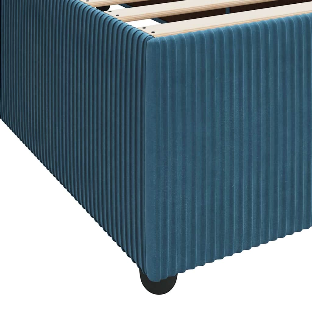 Bettgestell mit Matratze mit Matratze Blau 100 x 200 cm Samt