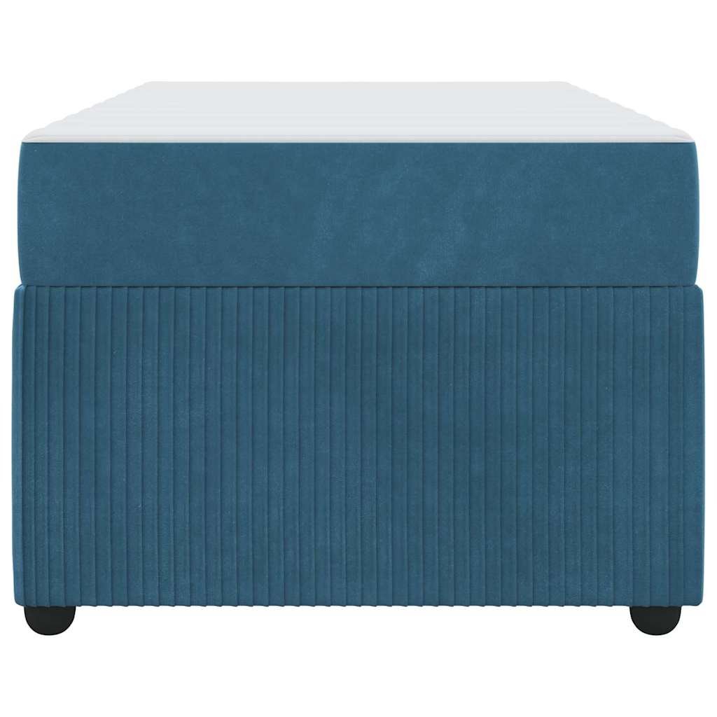Bettgestell mit Matratze mit Matratze Blau 100 x 200 cm Samt