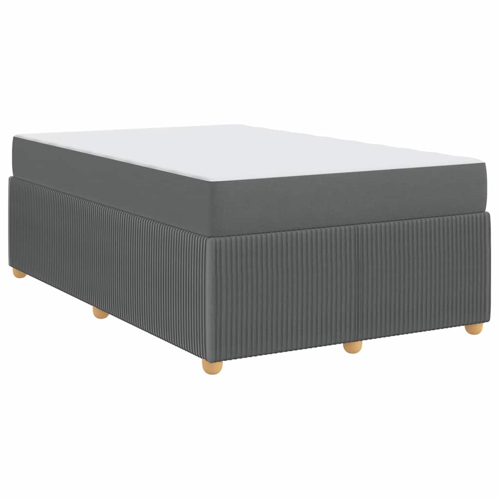 Bettgestell mit Matratze Dunkelgrau 120 x 190 cm Stoff
