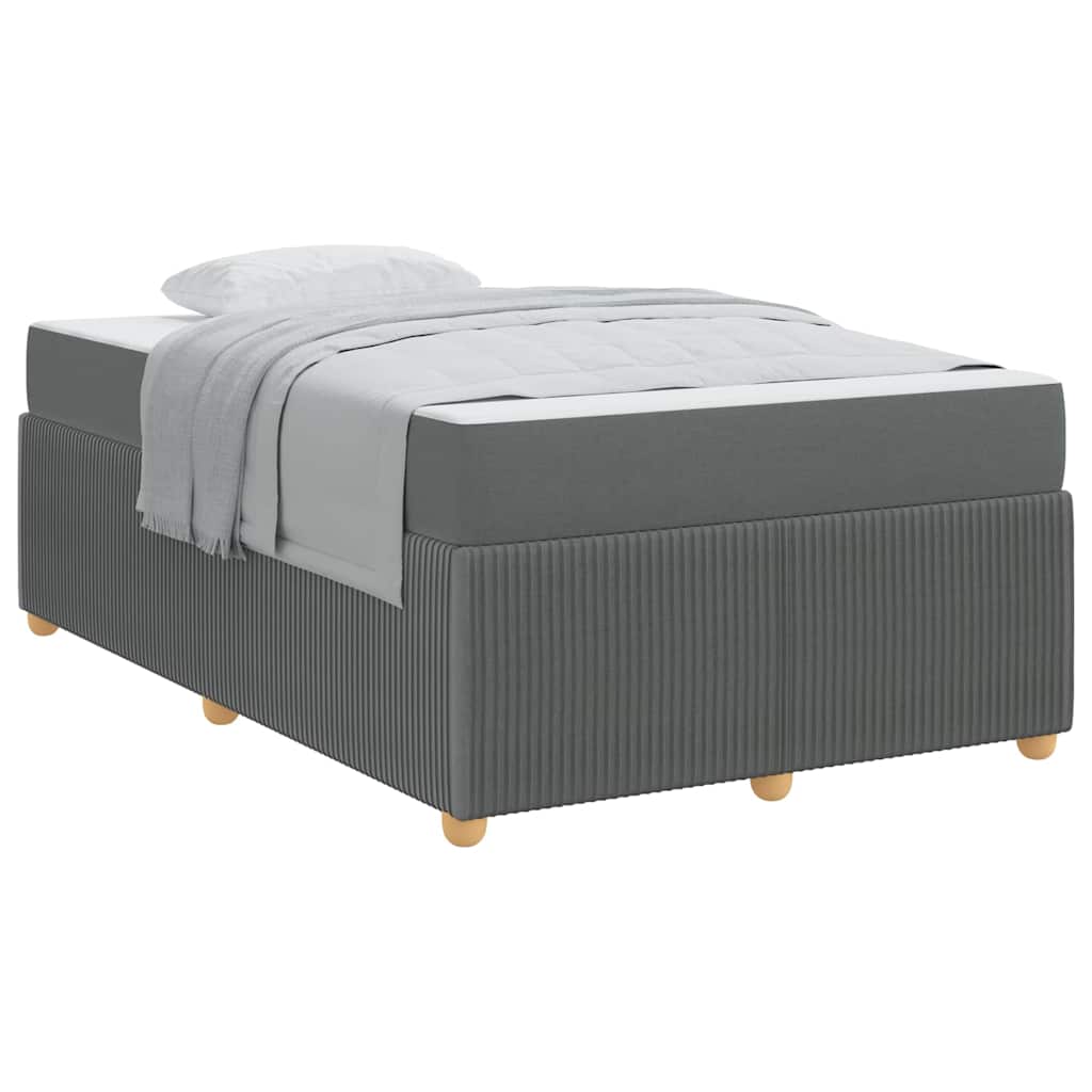Bettgestell mit Matratze Dunkelgrau 120 x 190 cm Stoff