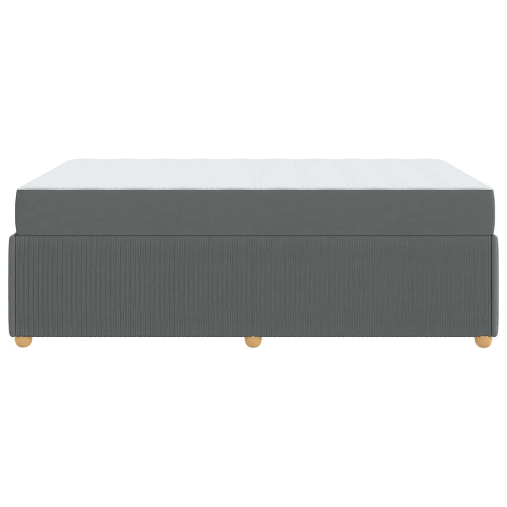 Bettgestell mit Matratze Dunkelgrau 120 x 190 cm Stoff