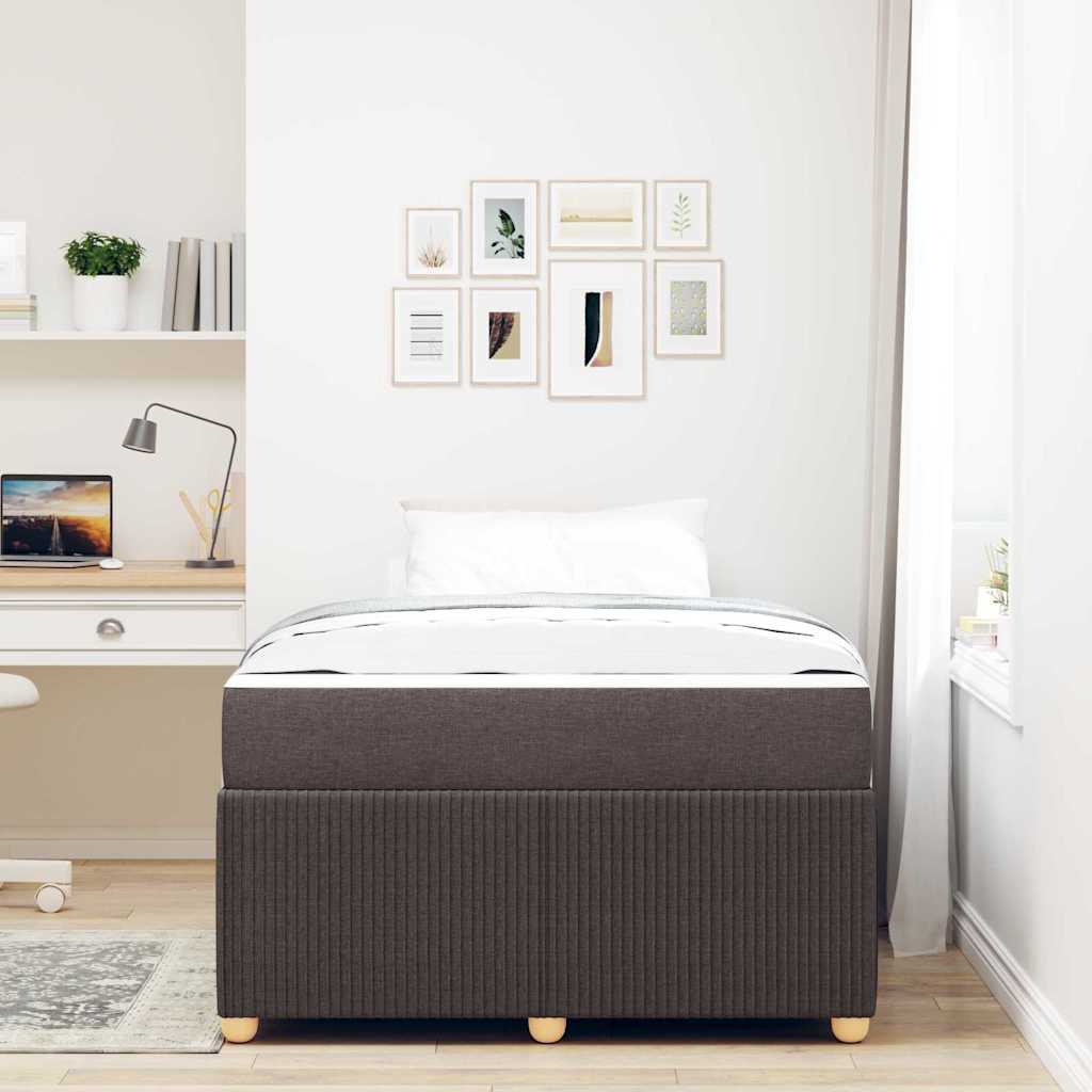 Bettgestell mit Matratze Dunkelbraun 120 x 190 cm Stoff