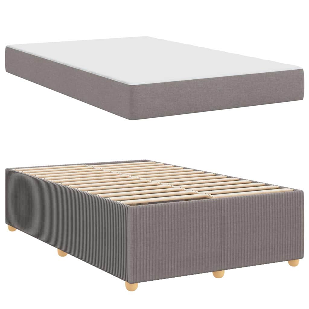 Bettgestell mit Matratze mit Matratze Taupe 120 x 190 cm Stoff