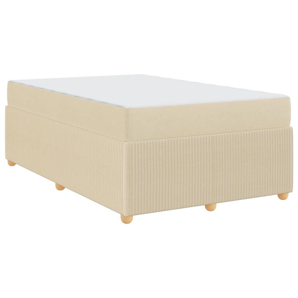 Bettgestell mit Matratze mit Matratze Creme 120 x 190 cm Stoff
