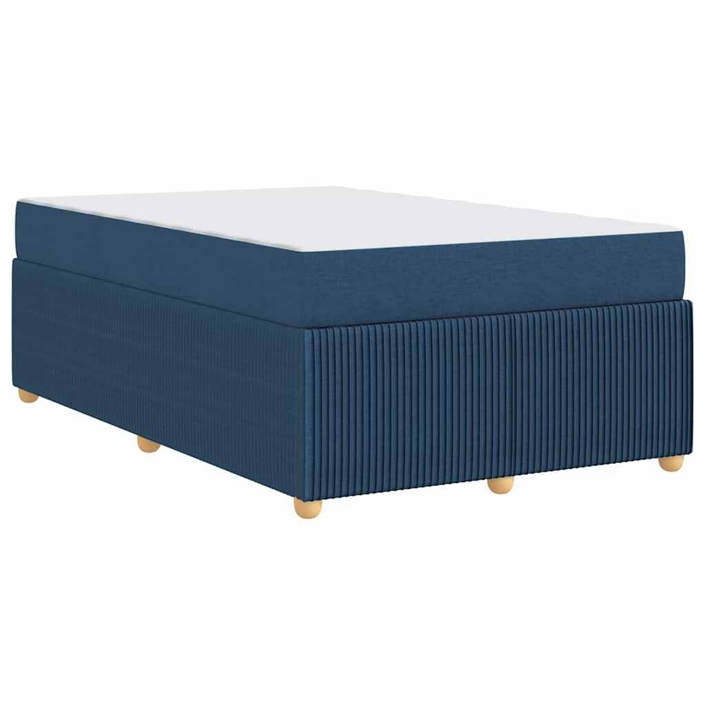 Bettgestell mit Matratze mit Matratze Blau 120 x 190 cm Stoff