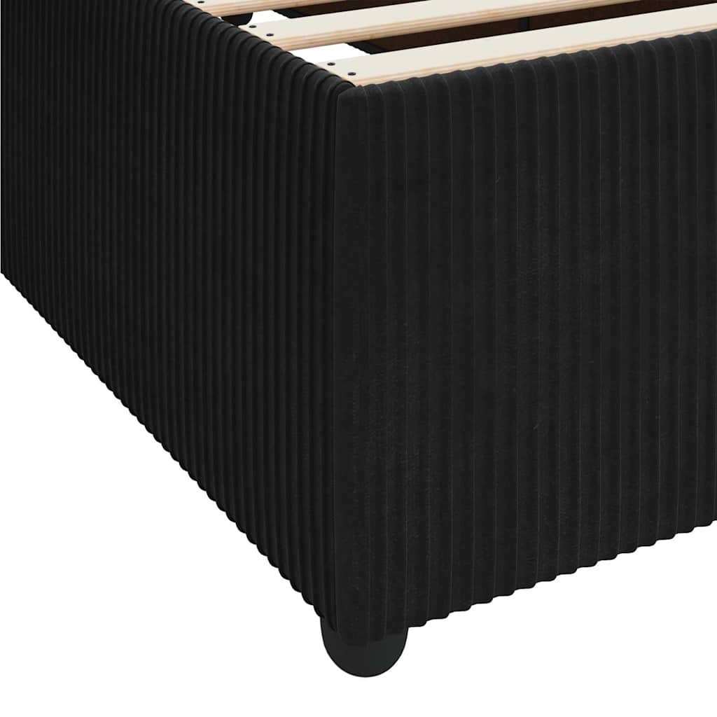 Bettgestell mit Matratze mit Matratze Schwarz 120 x 190 cm Samt