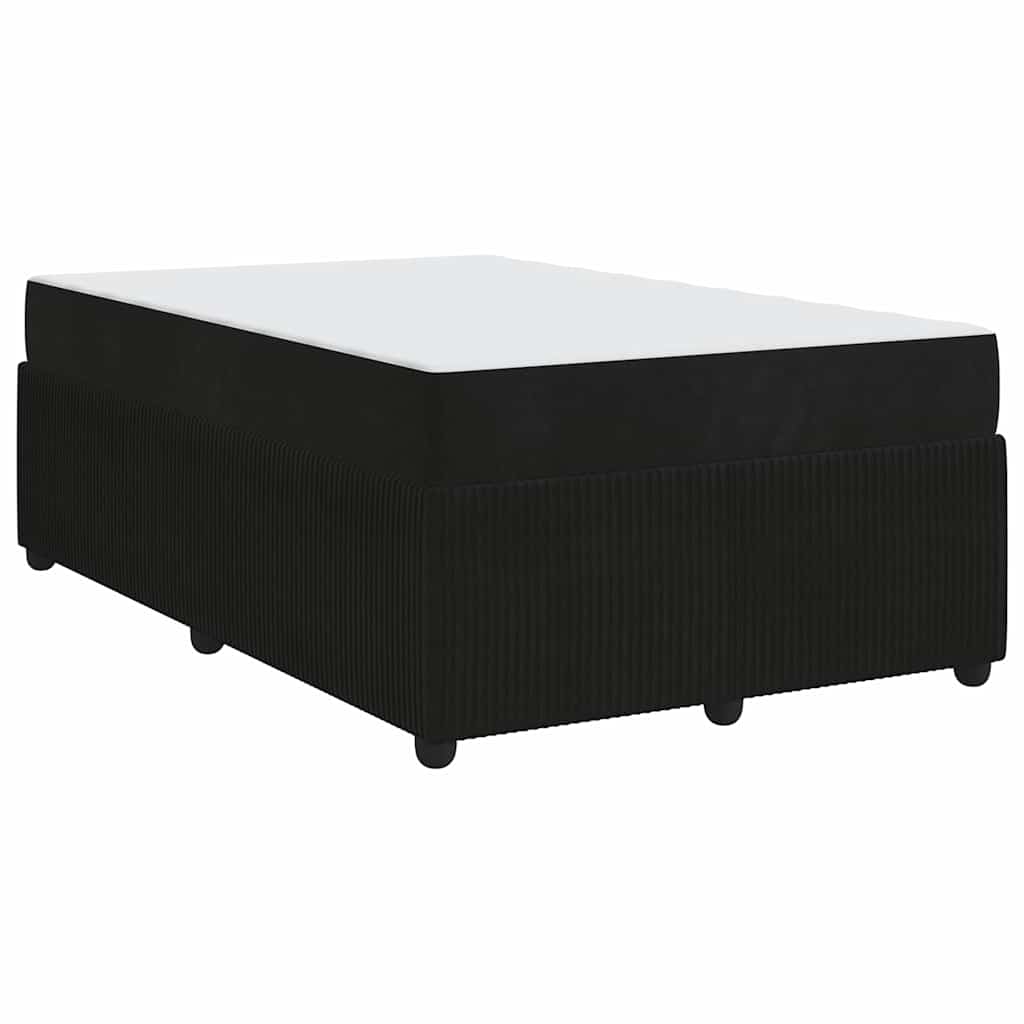 Bettgestell mit Matratze mit Matratze Schwarz 120 x 190 cm Samt