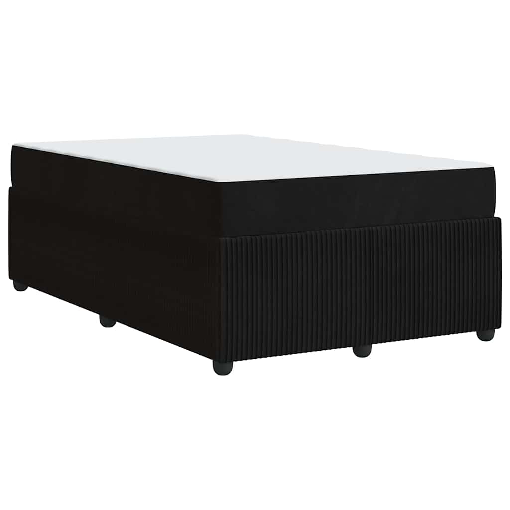 Bettgestell mit Matratze mit Matratze Schwarz 120 x 190 cm Samt